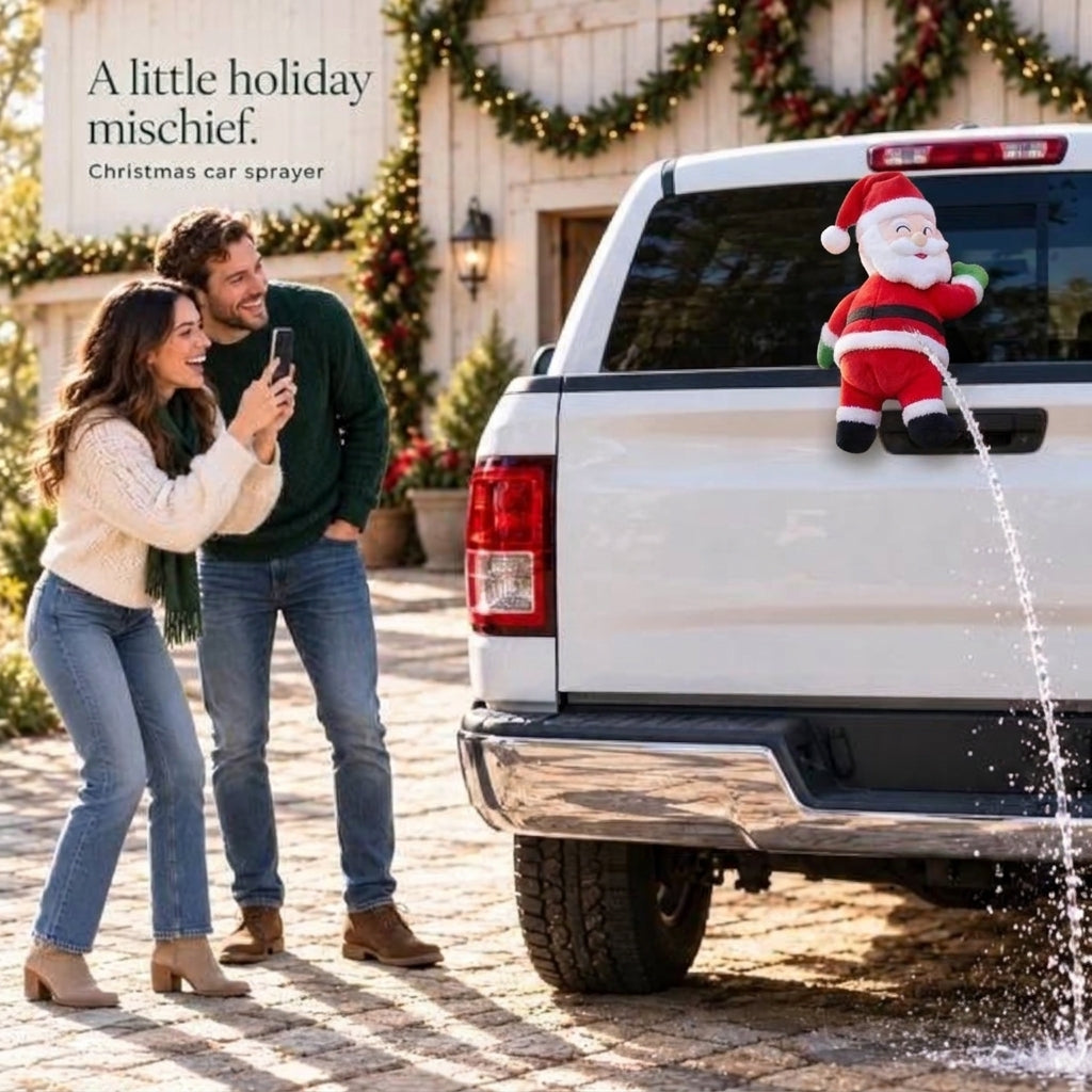 🎄 Funny Water-Spraying Christmas Car Decoration – A Cheeky Holiday Surprise 💦