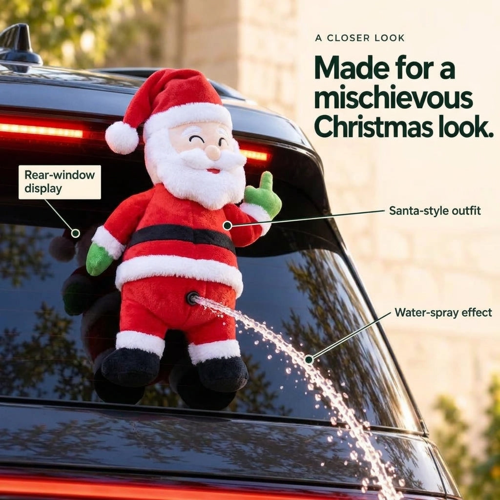 🎄 Funny Water-Spraying Christmas Car Decoration – A Cheeky Holiday Surprise 💦