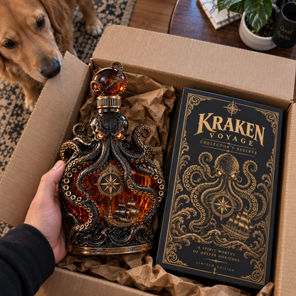 🐙Kraken Voyage Octopus Whiskey Decanter | Gothic Nautical Bar Centerpiece