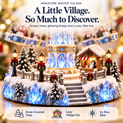 🐧 Lighted Penguin Swing Carousel – Winter Wonderland Christmas Tabletop Decor ✨