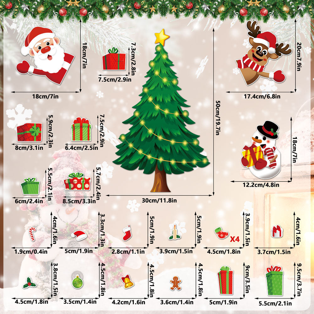 Christmas Refrigerator Magnets,DIY Fridge Santa Reindeer Snowman