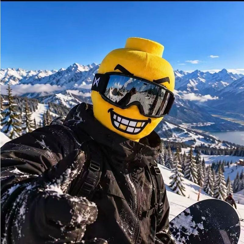 🔥Last Day 50% OFF🏂Funny Yellow Block-Head Ski Mask – Full Face Winter Balaclava for Skiing & Snowboarding