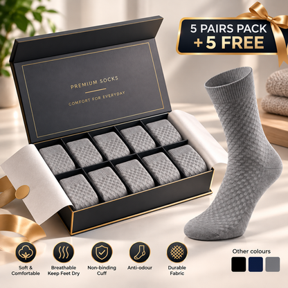 PREMIUM BAMBOO FIBRE MID-CALF SOCKS