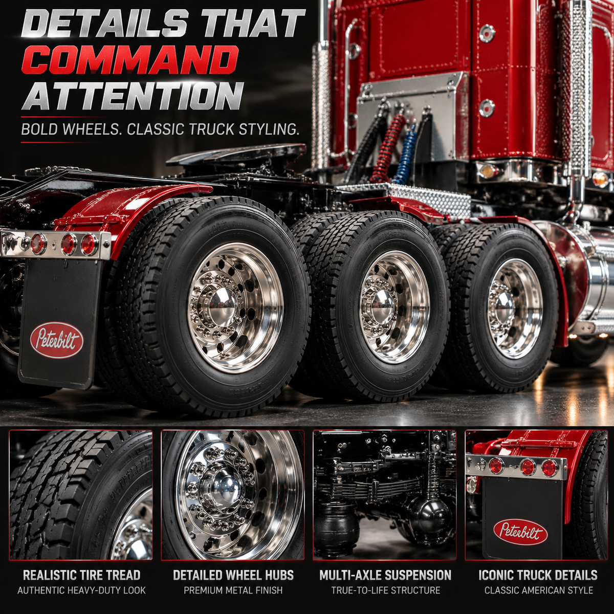 🔥LAST DAY 49%🚛 Candy Apple Red American Truck Model Kit – Build Your O ...