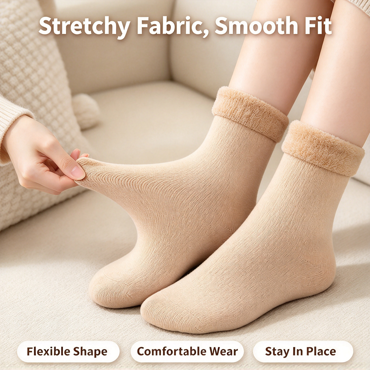 Women's Heavyweight Fuzzy Closed Fast-Heating Underwear Socks 🧦