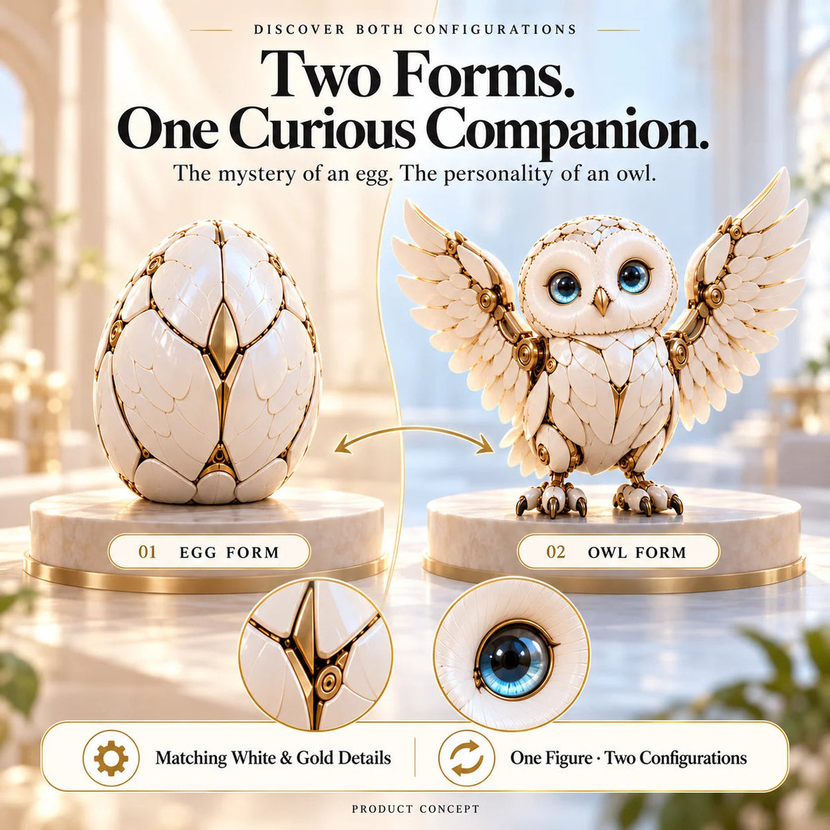 2-in-1 Transforming Mechanical Owl Egg