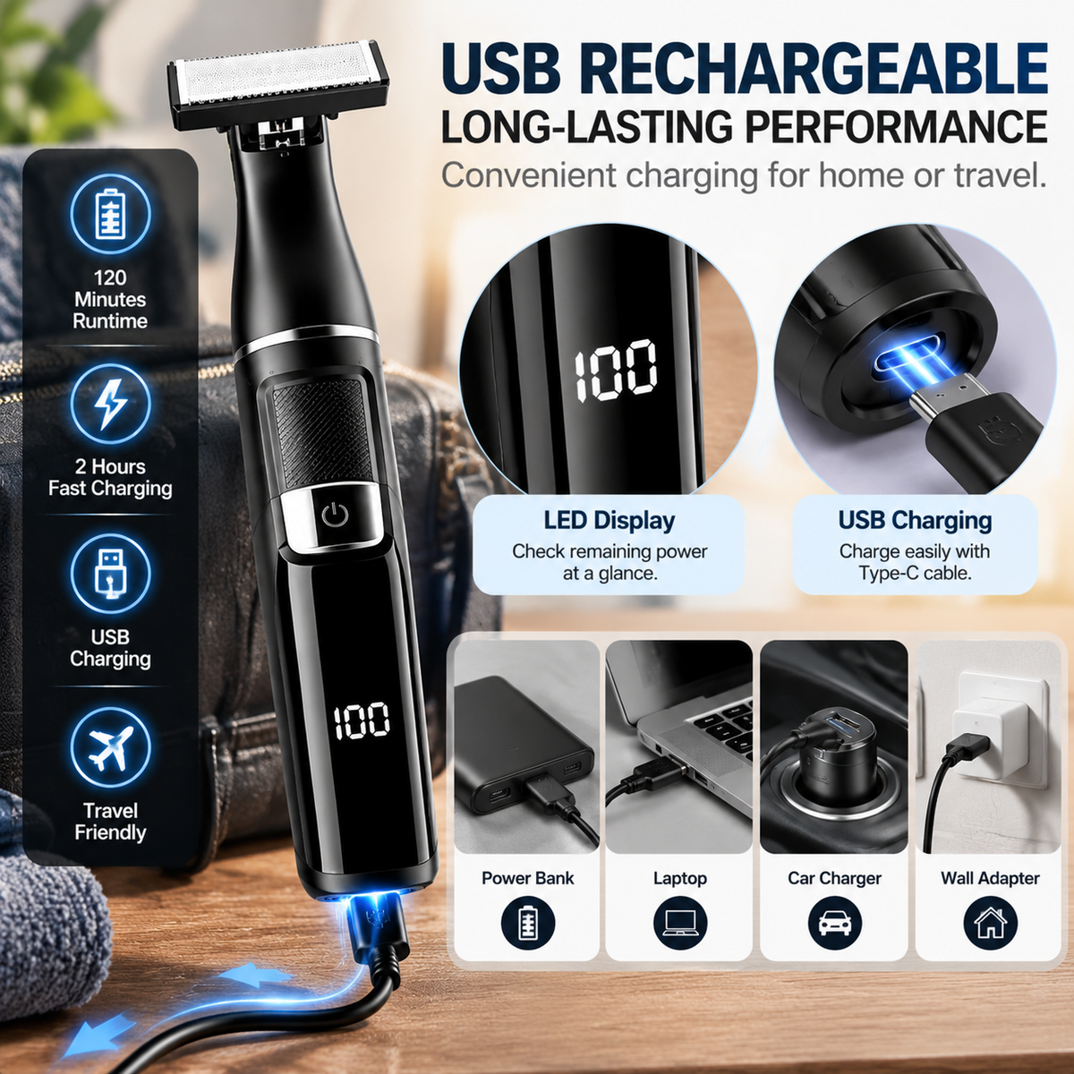 🪒 9-in-1 Electric Grooming Kit For Men – Complete Beard, Hair & Body Trimmer