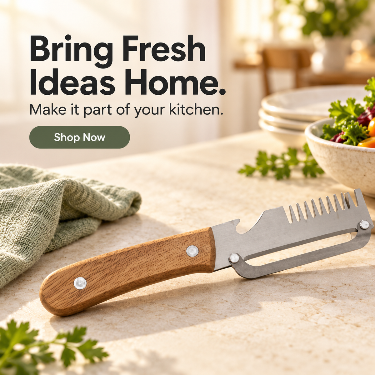 🥕 Manual Vegetable Peeler with Wood-Grain Handle — Fresh Prep Made Simple