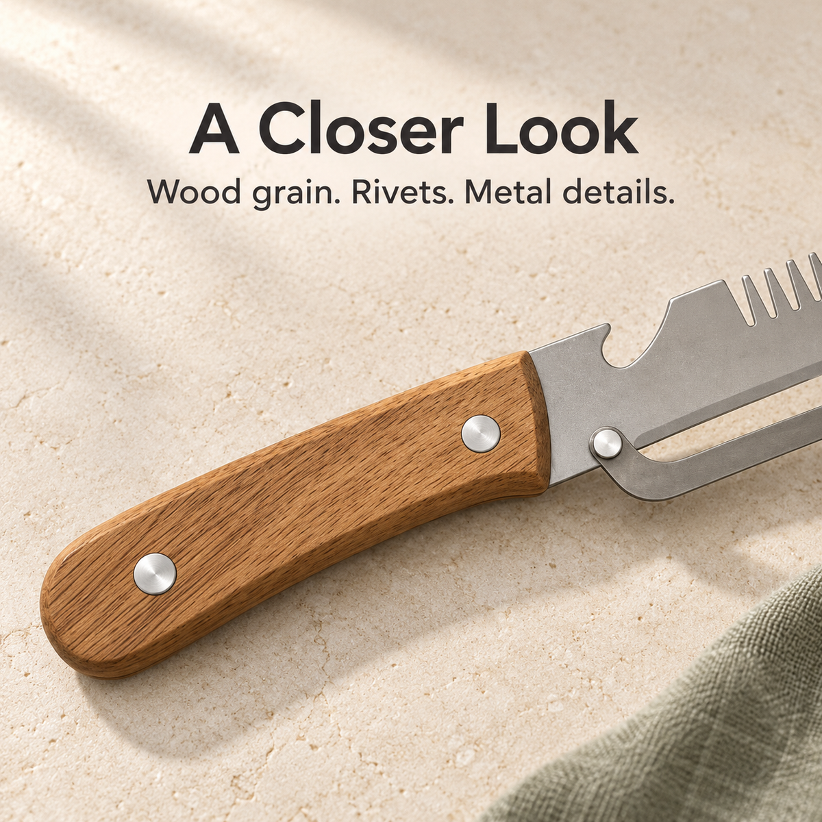 🥕 Manual Vegetable Peeler with Wood-Grain Handle — Fresh Prep Made Simple