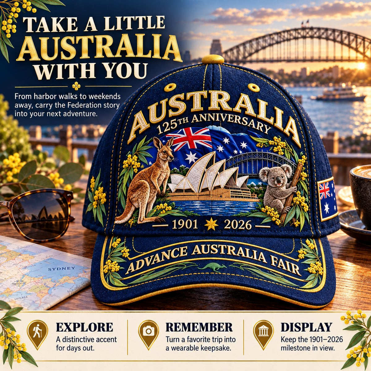🦘Australia 125th Anniversary 1901–2026 Commemorative Cap