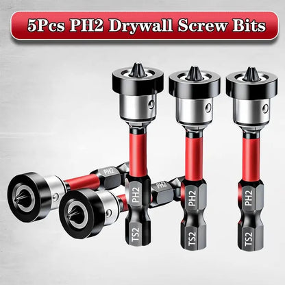 5pcs Drywall Bit Attachment with Depth Stop