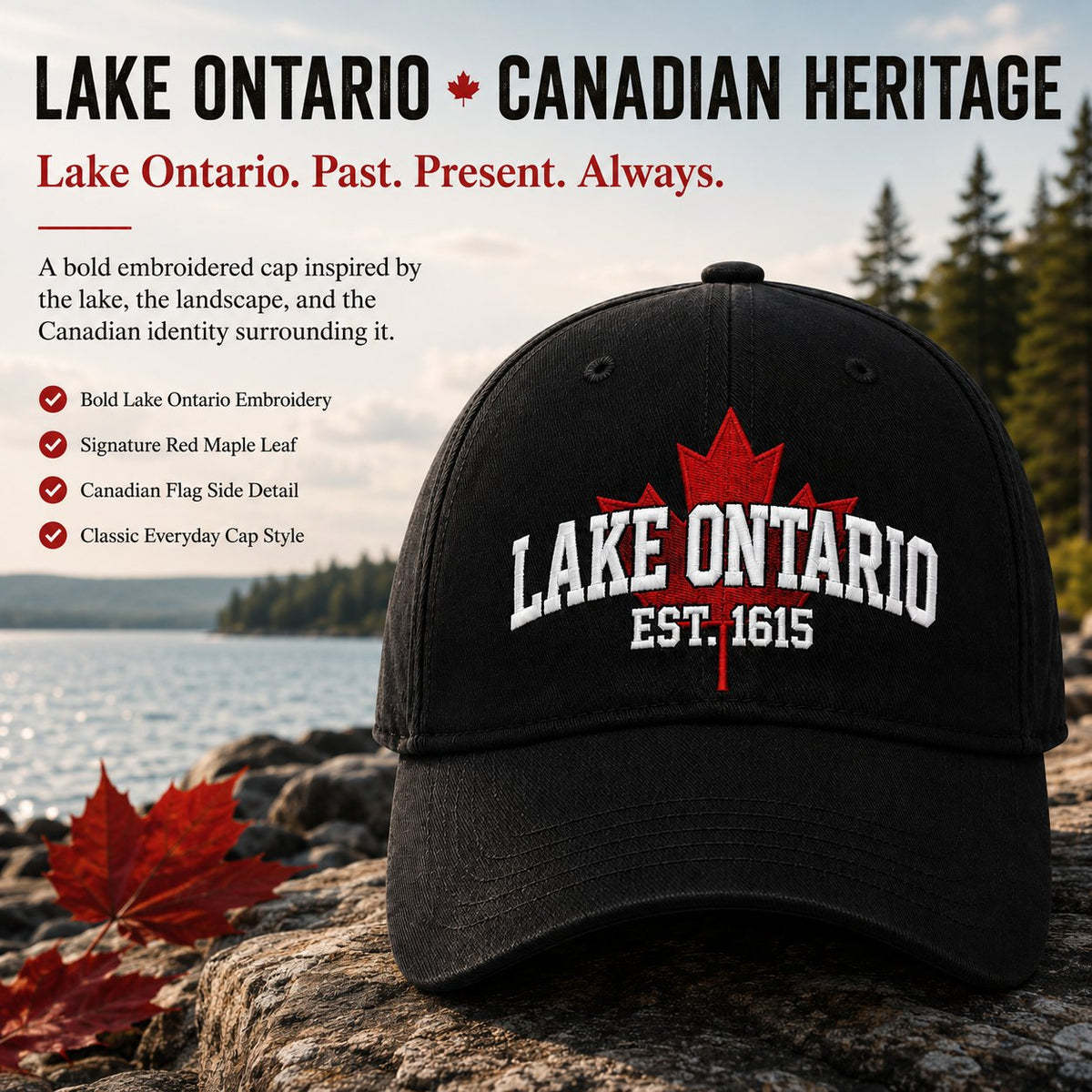 🔥LAST DAY 50% OFF - 🍁Lake Ontario Forever – Heritage Cap (🧢100% Cotton)