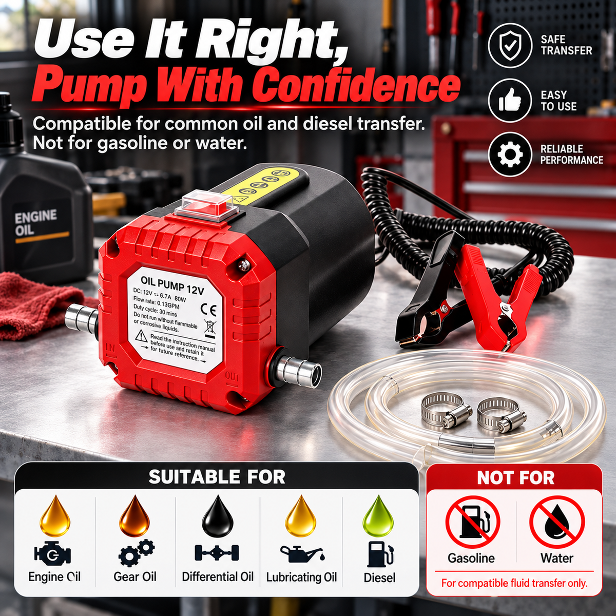 🔥 🔧 12V 80W Electric Oil Extractor Pump – Fast, Cleaner Oil Changes