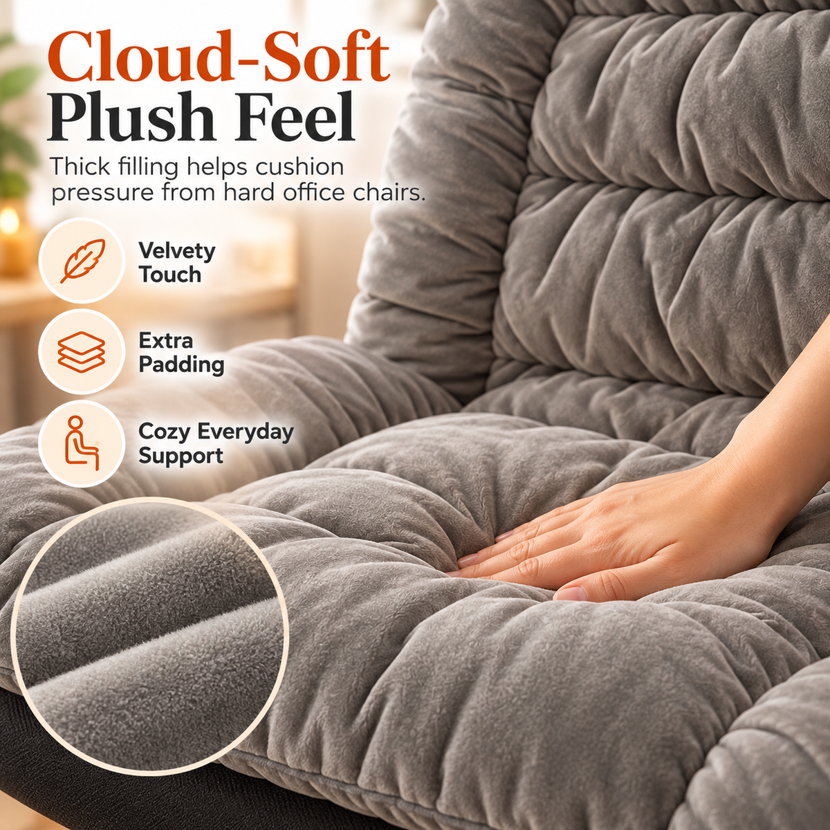 🔥 Heated Seat & Back Cushion – Plush Chair Warmer