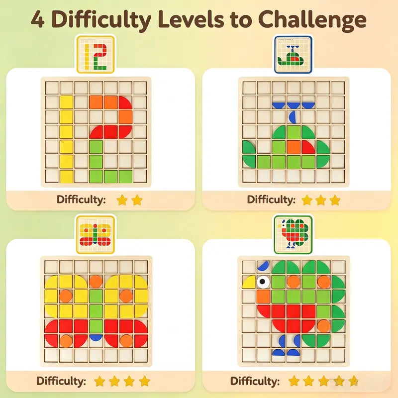 Montessori Mosaic Puzzle Colours and Shapes Game