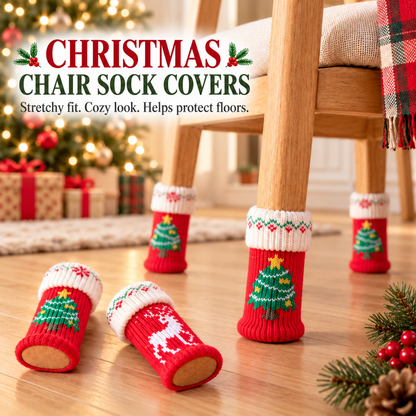 🎄 Christmas Chair Leg Socks – Festive Knitted Covers for Floor Protection