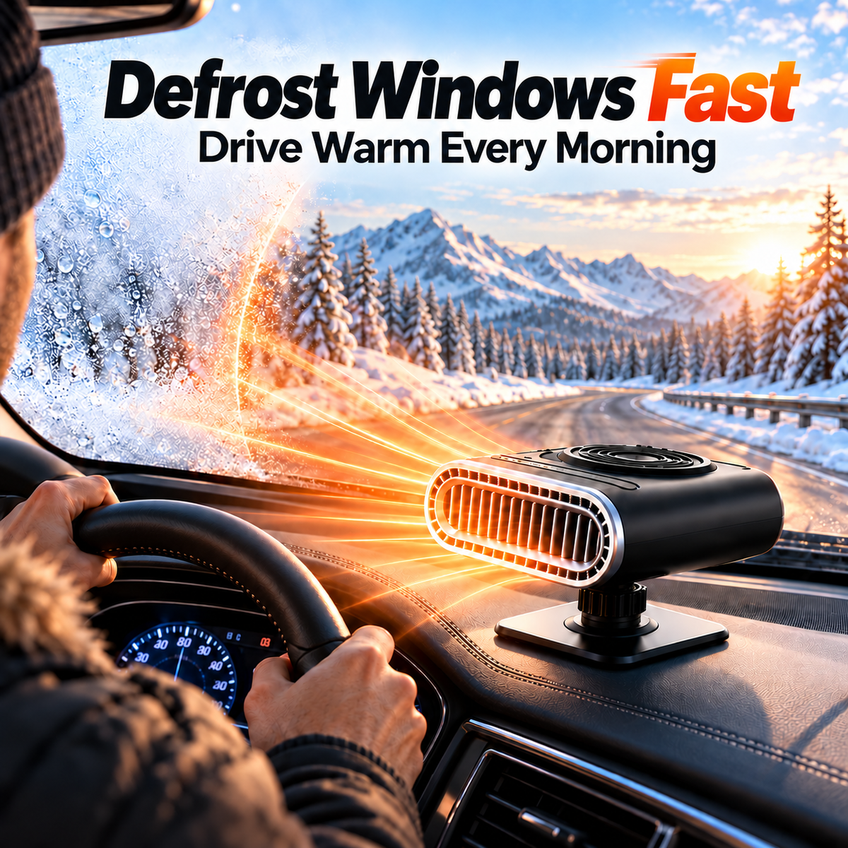 🔥 360° Portable Car Heater & Rapid Windshield Defroster