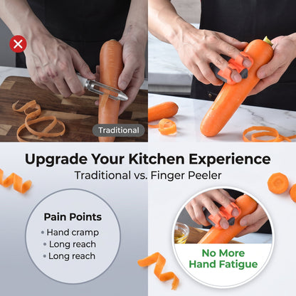 🔥Buy 1 Get 1 Free🔥2 PCS Stainless Steel Finger Peeler For Easy Fruit And Vegetable Peeling In The Kitchen