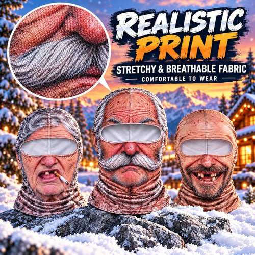 🤣 Funny Realistic Face Balaclava | Hilarious Ski & Snowboard Resort Party Mask, Winter Slopes Group Gear