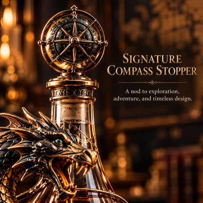 🎁Leviathan Coil Dragon Decanter™ — Hand-Finished Whiskey Decanter with Compass Stopper