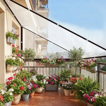 7x10FT Heavy Duty Waterproof PE Tarp Cover - Rainproof Tarp with Metal Grommets, Reinforced Edges & Fasteners for Balcony, Greenhouse, Plant Shield & Outdoor Storage