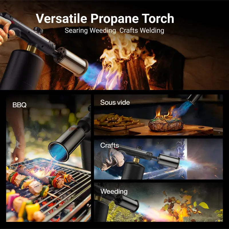1-Touch Max Fire Durable Brass-ABS Culinary Propane Blow Torch Gun