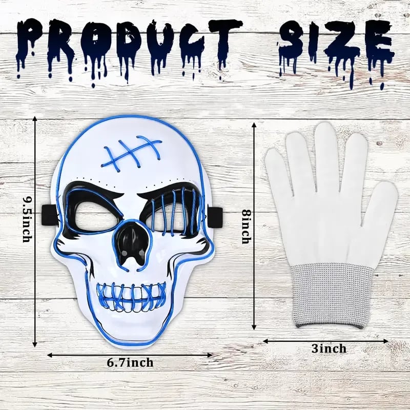 🎃Halloween Sale🎃Halloween Aesthetic LED Skull Mask - Plastic Cosplay Mask