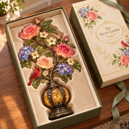 💥🏆🌹✨ Eternal Bloom – Vintage Rose & Cardinal Table Lamp