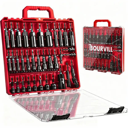 💯🔧55Pcs Magnetic impact Nut Driver Set, SAE & Metric, 1/4' Hex Shank Impact Ready