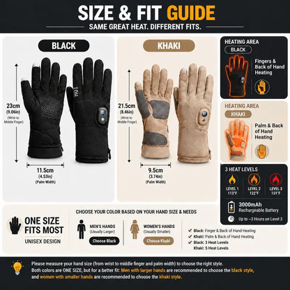 Heated Gloves for Men & Women — Rechargeable Electric Hand Warmers with Touchscreen Fingers