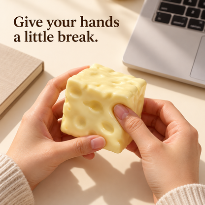 🧀 Moldable Cheese Cube Squishy – No-Rebound Fidget Toy