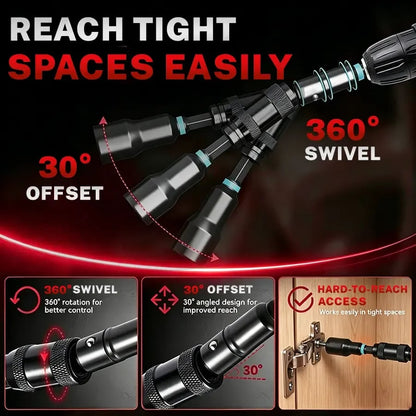💯🔧55Pcs Magnetic impact Nut Driver Set, SAE & Metric, 1/4' Hex Shank Impact Ready