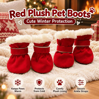 Soft Velvet Dog Booties – Warm, Non-Slip Paw Covers for Small Dogs