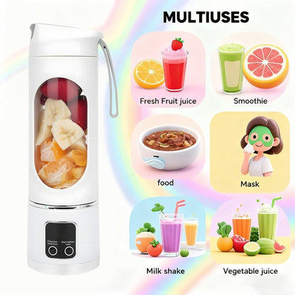 Portable USB Rechargeable Blender – Mini Smoothie Maker for Travel & Gym