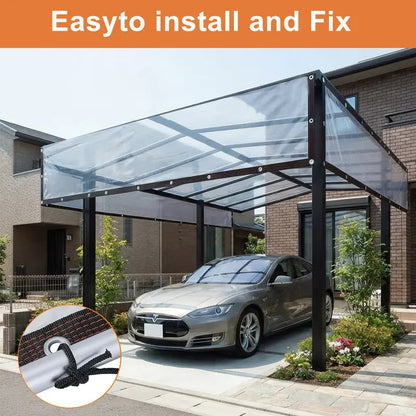 Clear Waterproof PE Tarp – Transparent Outdoor Cover with Metal Grommets