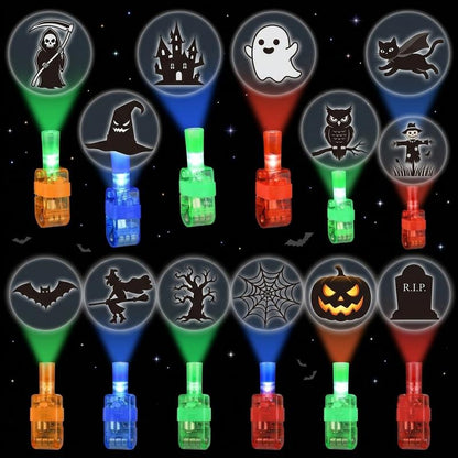 ✨36-Pack Halloween LED Projection Finger Lights –  Trick-or-Treat & Goody Bag Fillers