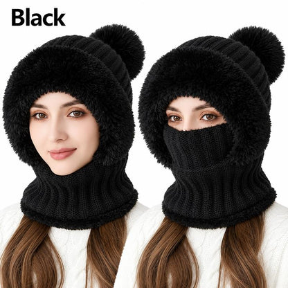 Girls' 3-in-1 Fleece Winter Balaclava – Warm Hat, Scarf & Face Cover