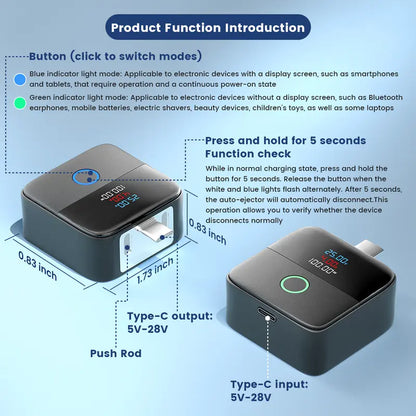 140W Type-C Physical-Disconnect Battery Power Bank - Chargeable Mobile Protection Device with Auto-Eject