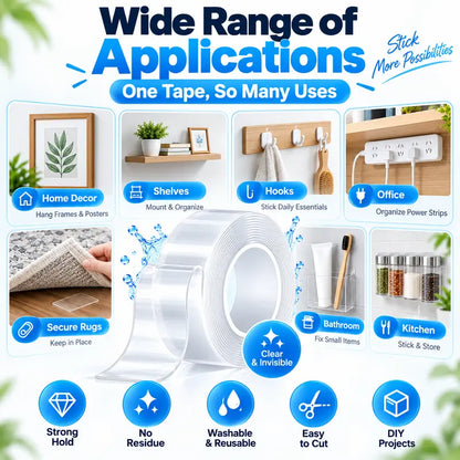 Heavy Duty(9.85FT), Nano Double Sided Adhesive Tape
