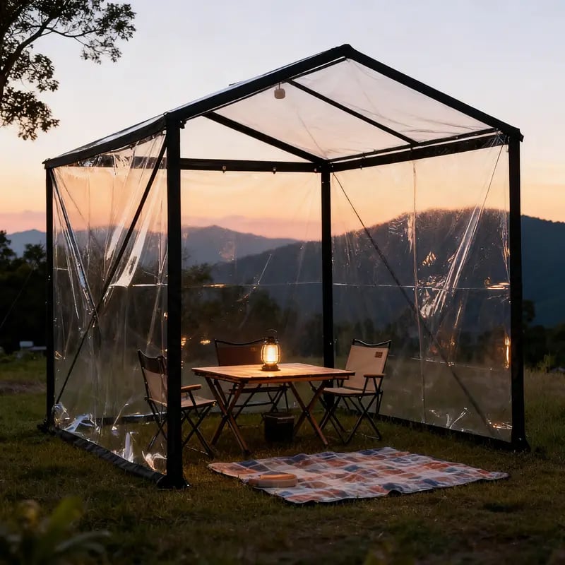 Clear Waterproof PE Tarp – Transparent Outdoor Cover with Metal Grommets