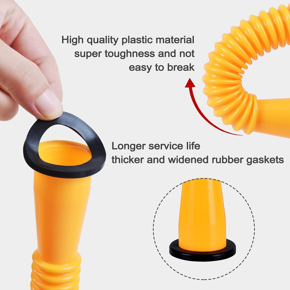 🔥 Universal Gas Can Spout Replacement Kit — Flexible Leak-Proof Nozzle, Fits 1–10 Gal Cans