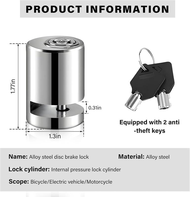 Motorcycle Disc Brake Lock – Anti-Theft Alloy Steel Security Lock with 2 Keys