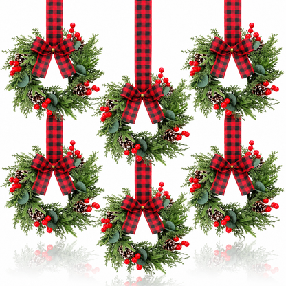 Christmas Mini Artificial Cabinet Wreaths — Maximum Holiday Magic