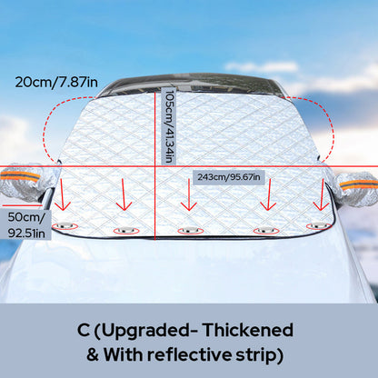 🚗Limited Time Promotion 50% OFF ✨ 4-Layer Magnetic Windshield Car Cover - Thermal Insulation & Frost Protection with Easy Installation ❄️🔗