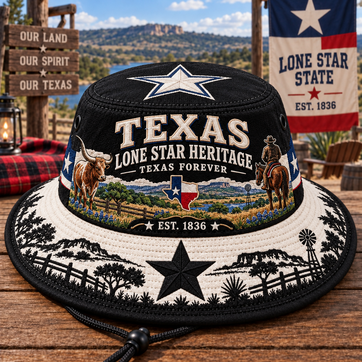 🤠⭐ Texas Lone Star Heritage Boonie Hat — Texas Forever, Est. 1836 🇺🇸