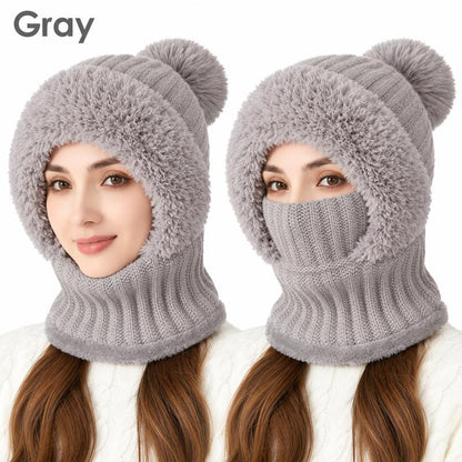 Girls' 3-in-1 Fleece Winter Balaclava – Warm Hat, Scarf & Face Cover