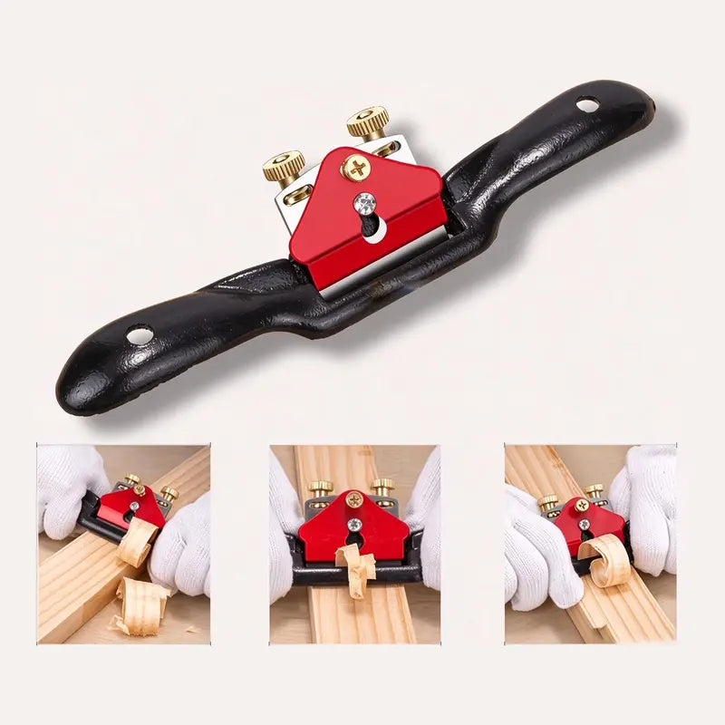 Adjustable Spokeshave Tool for Woodworking, Small Hand Plane with Dual Knobs