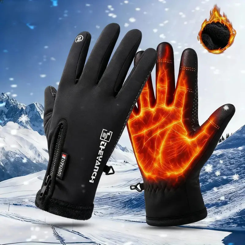 Outdoor Winter Gloves, Touchscreen andWindproof Full-Finger Gloves for Sports