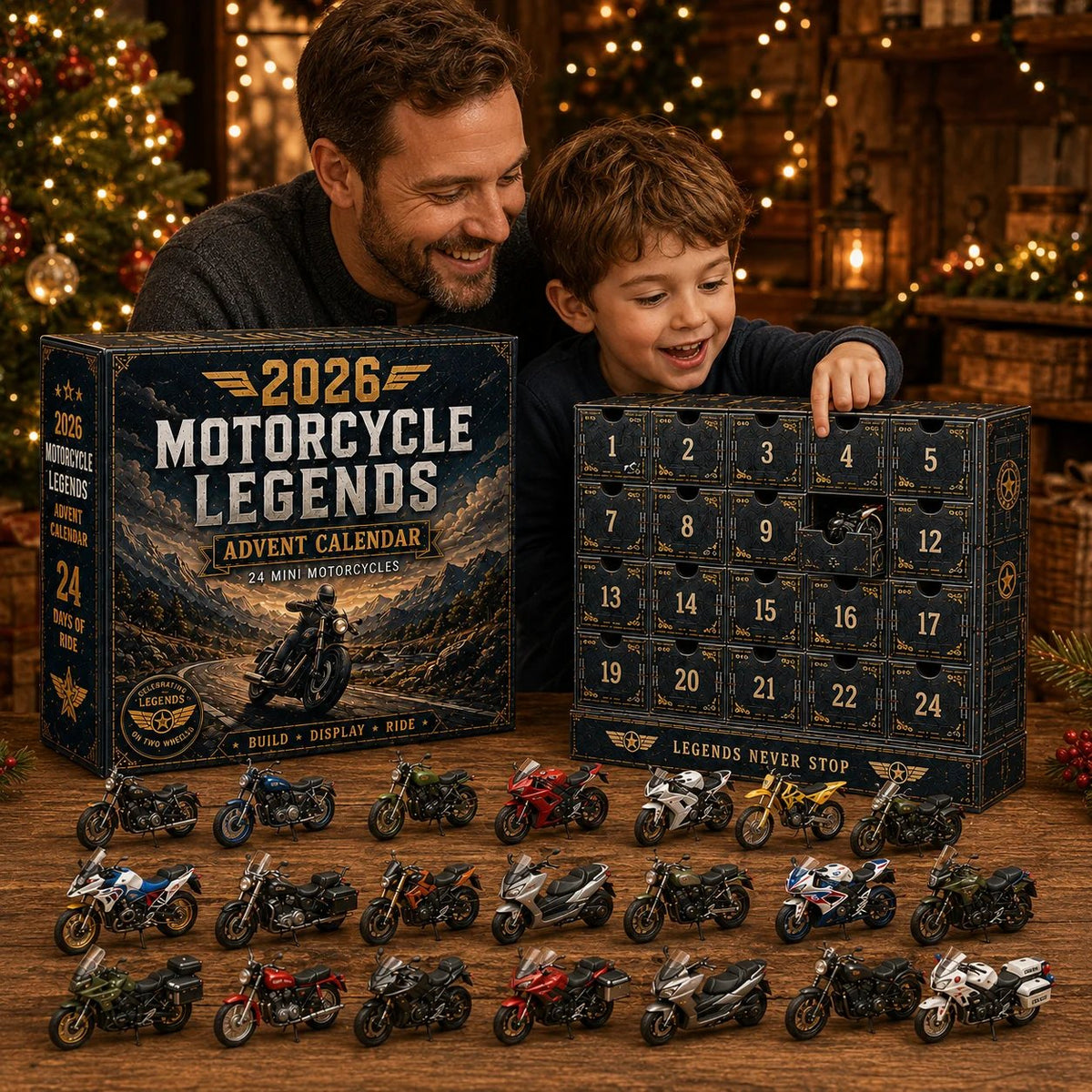 💯2026 Motorcycle Legends Advent Calendar – 24 Days, 24 Mini Motorcycles, 24 Legendary Rides