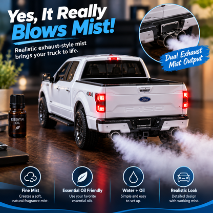 🚙 Realistic Pickup Truck Essential Oil Diffuser – Remote-Controlled Aromatherapy Mist with Exhaust Smoke Effect